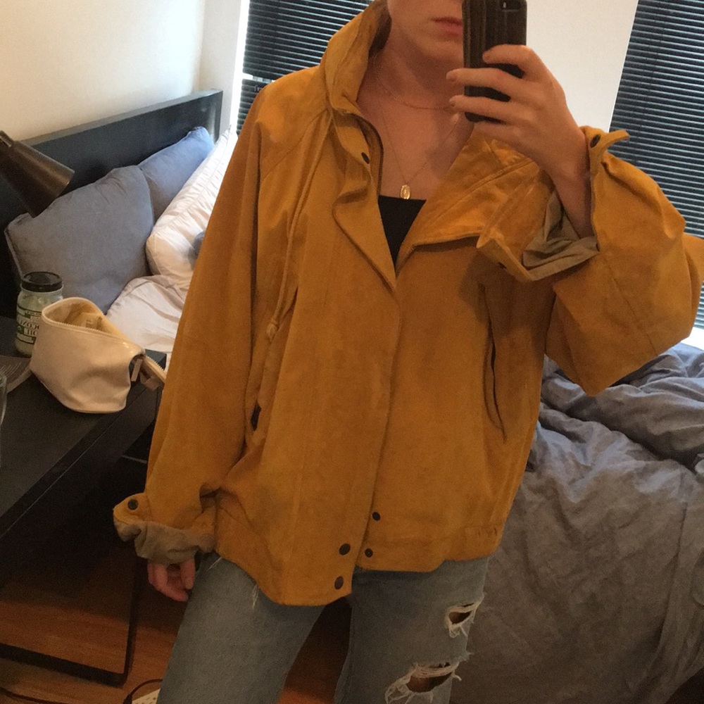 Oversized vintage leather jacket